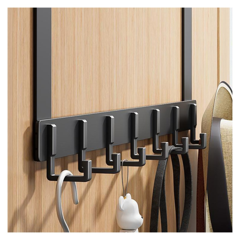 Home Kitchen Bathroom Marketing - ตะขอเก็บของเหนือประตู 6 ตะขอเสื้อผ้าหมวกผ้าเช็ดตัวแขวน Home Organizer Rack