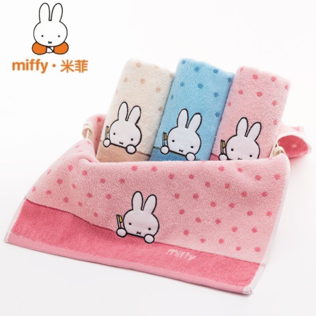 Home Goods Bathroom Sets - คาวาอิ มิฟฟี่ ไพรントผ้าฝ้ายแท้ผ้าเช็ดตัวการ์ตูนกระต่ายผ้าเช็ดมือนุ่มดูดซับได้ดีผ้าเช็ดตัวสำหรับใช้ในบ้าน