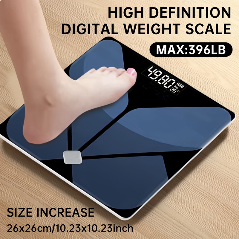 Home Bathroom Scales - เครื่องชั่งห้องน้ําดิจิตอลความแม่นยําสูง 400 ปอนด์ | จอแอลซีดีเรืองแสงพร้อมจอแสดงผลอุณหภูมิอัจฉริยะ |