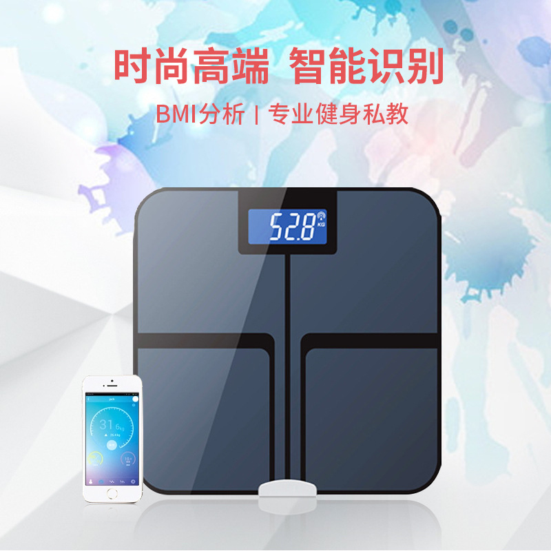 Home Bathroom Scales - เครื่องชั่งน้ำหนักอัจฉริยะบลูทูธ เครื่องชั่งน้ำหนักดิจิตอลอิเล็กทรอนิกส์อเนกประสงค์ เครื่องวิเคราะห์องค์ประกอบร่างกาย BMI สำหรับใช้ในบ้าน