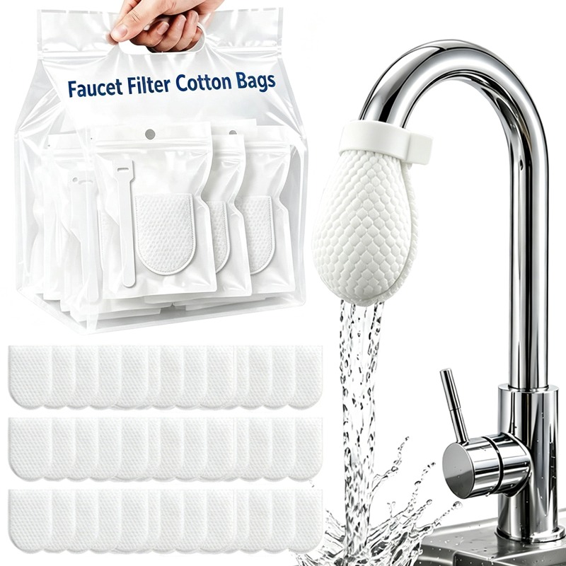 Home Bathroom Taps - ถุงกรองน้ำก๊อก 300/30x พร้อมสายรัด ป้องกันน้ำกระเด็น สำหรับกรองน้ำก๊อกในครัว อะไหล่ตาข่ายกรองน้ำ