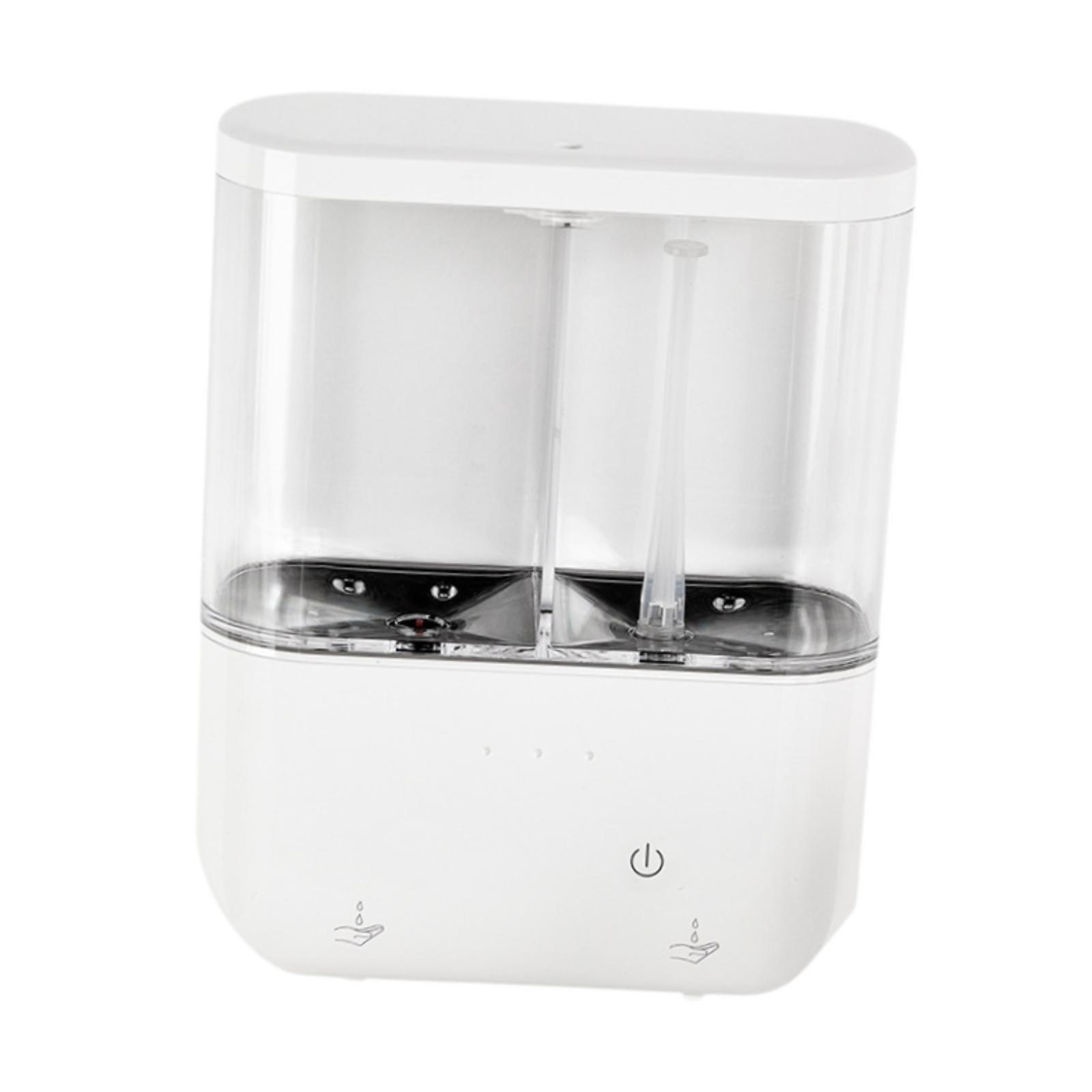 Home Bathroom Wall Soap Dispenser - เครื่องจ่ายสบู่เหลวติดผนังแบบไม่ต้องสัมผัส หัวจ่ายคู่ ผลิตจากพลาสติก ABS ปรับปริมาณการจ่ายได้ เหมาะสำหรับห้องน้ำและบ้าน