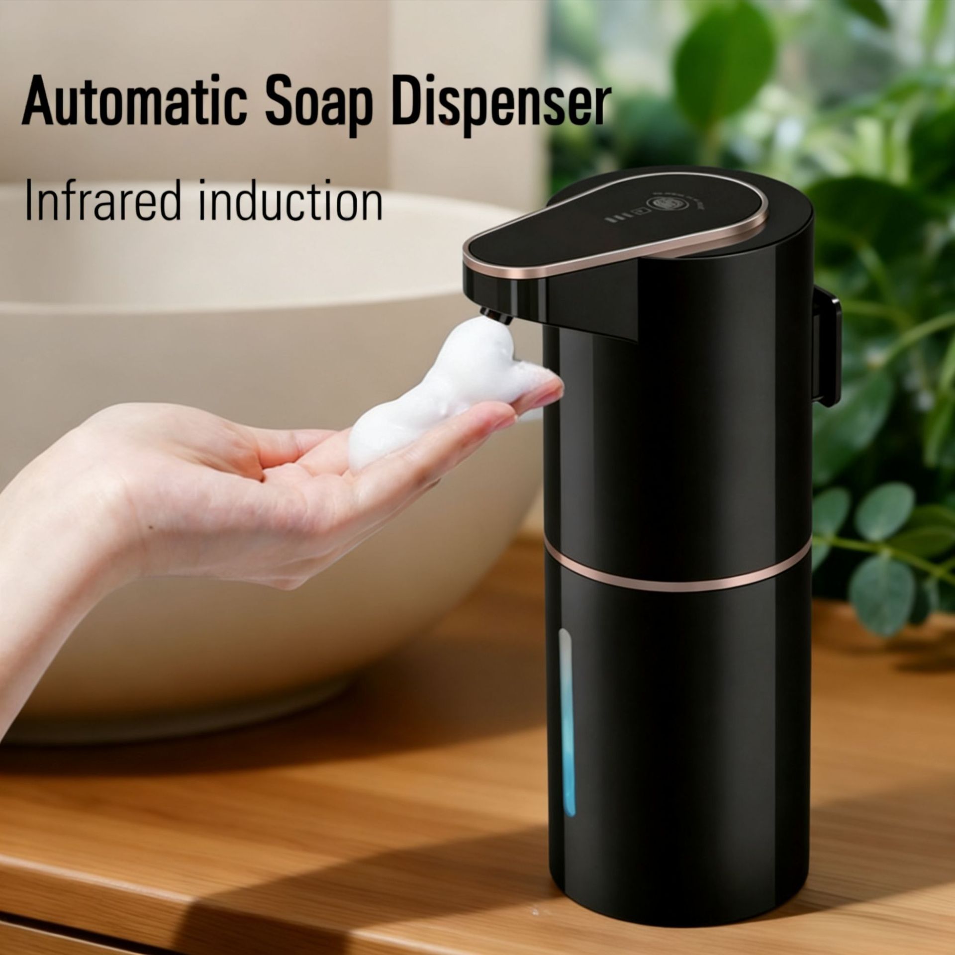 Home Bathroom Wall Soap Dispenser - เครื่องจ่ายสบู่ไฟฟ้าอัตโนมัติแบบเหนี่ยวนำ โฟมล้างมือ สำหรับบ้าน ห้องน้ำ โรงแรม แบบหยดฟอง