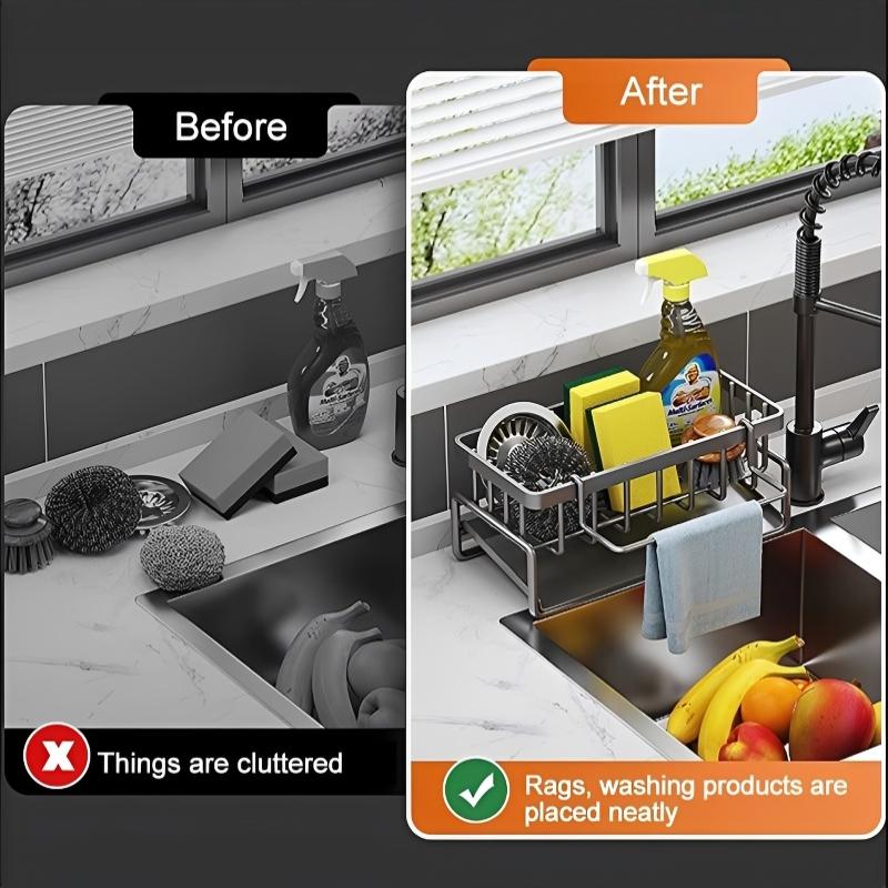 ที่วางฟองน้ำพร้อมที่แขวนผ้าเช็ - Home Kitchen Bathroom Marketing บทวิจารณ์และราคา