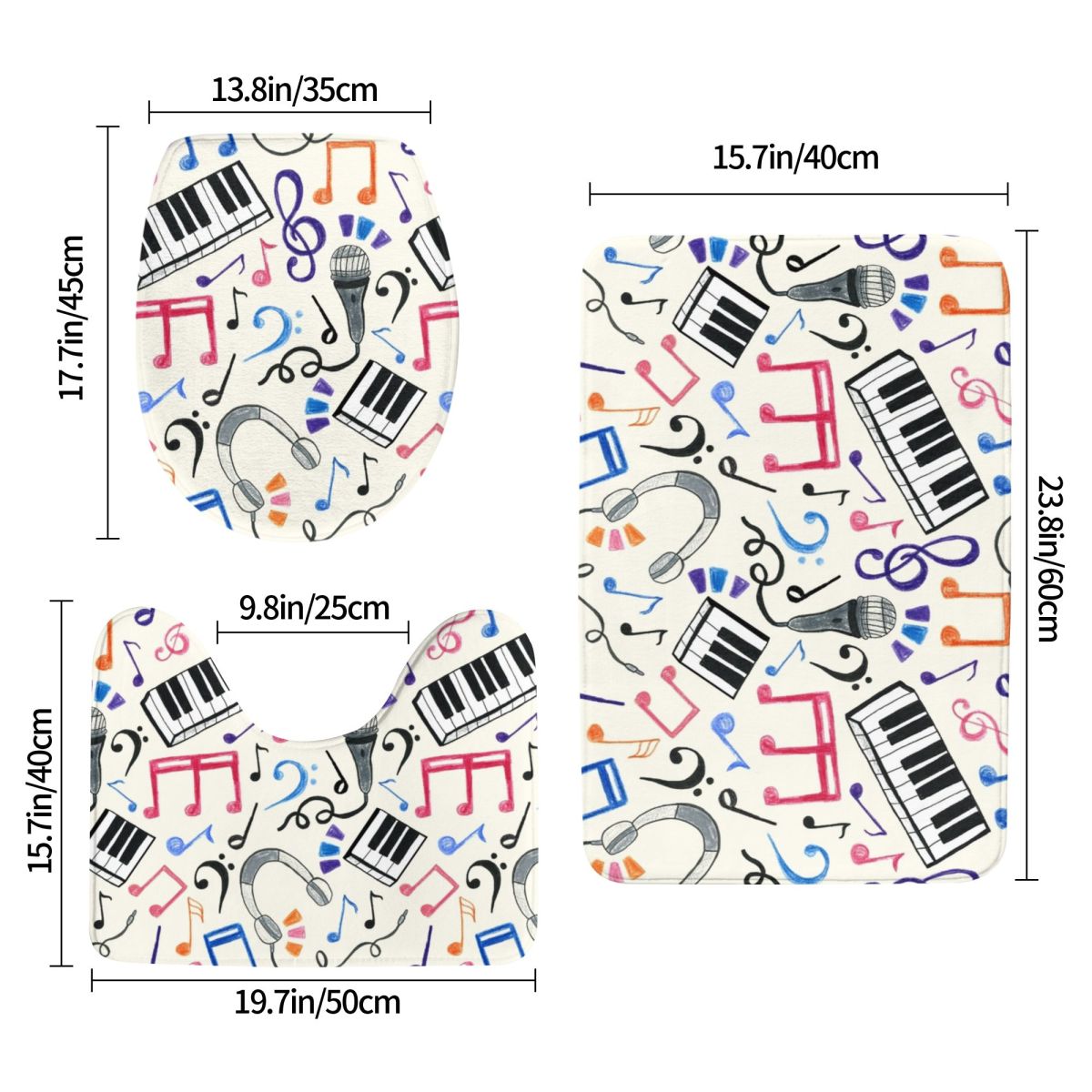 Good Beats - โน้ตดนตรีและสัญลั - Home Goods Bathroom Sets บทวิจารณ์และราคา