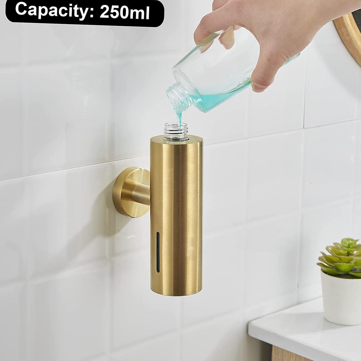เครื่องจ่ายสบู่แบบติดผนังขนาด  - Home Bathroom Wall Soap Dispenser บทวิจารณ์และราคา