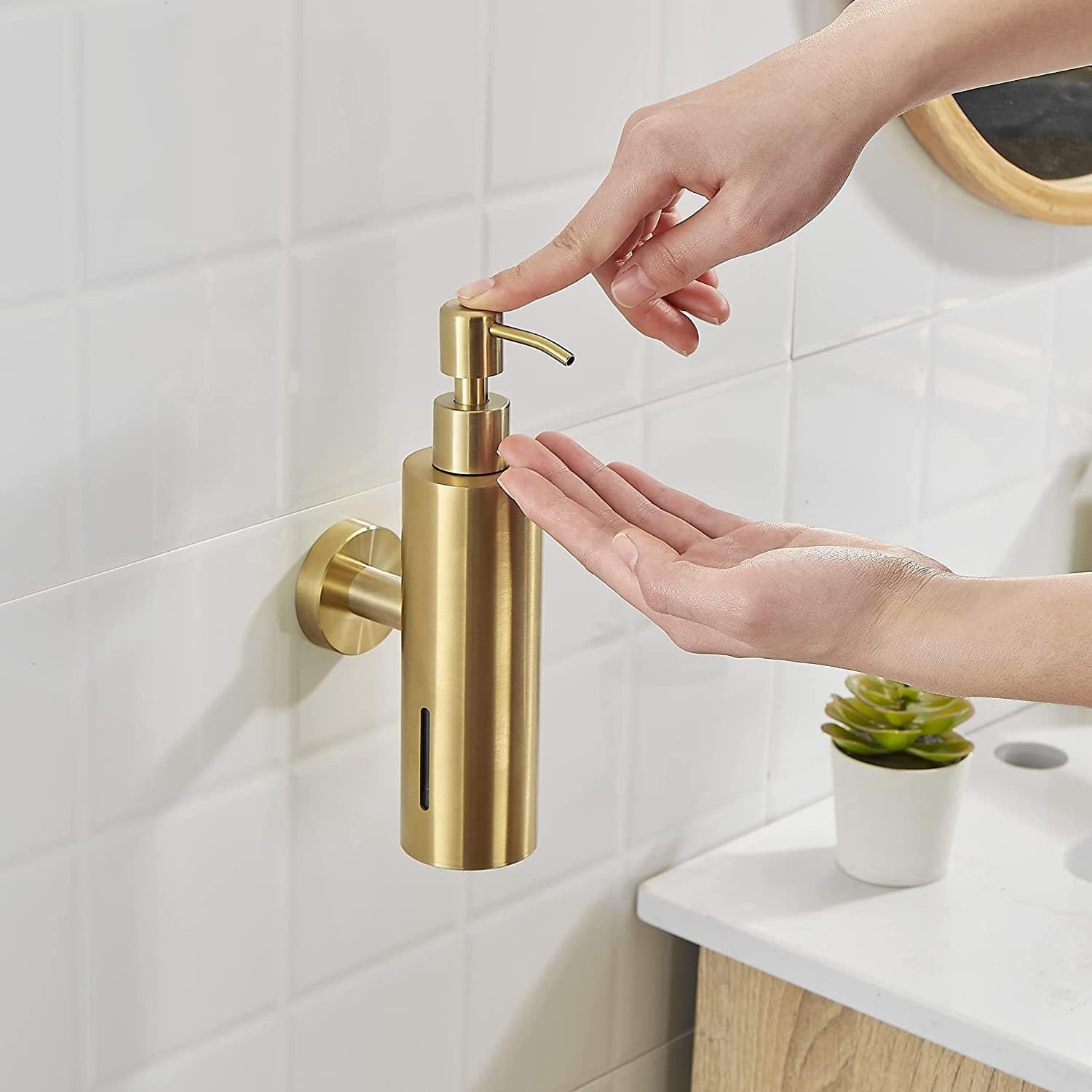 เครื่องจ่ายสบู่แบบติดผนังขนาด  - Home Bathroom Wall Soap Dispenser บทวิจารณ์และราคา