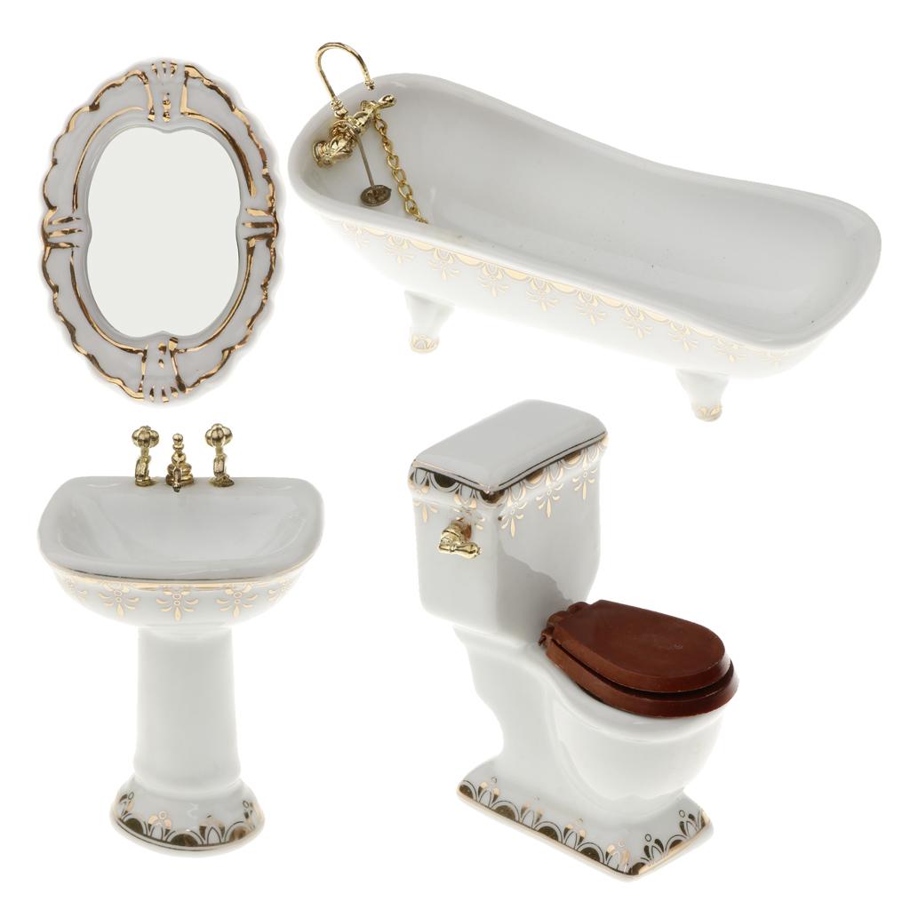 ชุดห้องน้ำบ้านตุ๊กตาเซรามิก อ่ - Home Bathroom Scales บทวิจารณ์และราคา
