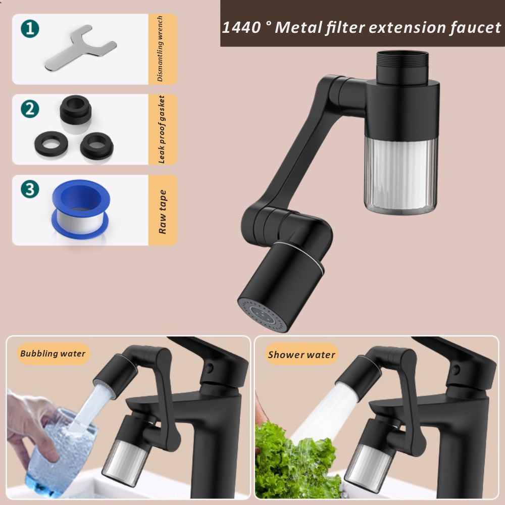 ใหม่ สีดํา 1440 °   หมุนได้พร้ - Home Bathroom Taps บทวิจารณ์และราคา