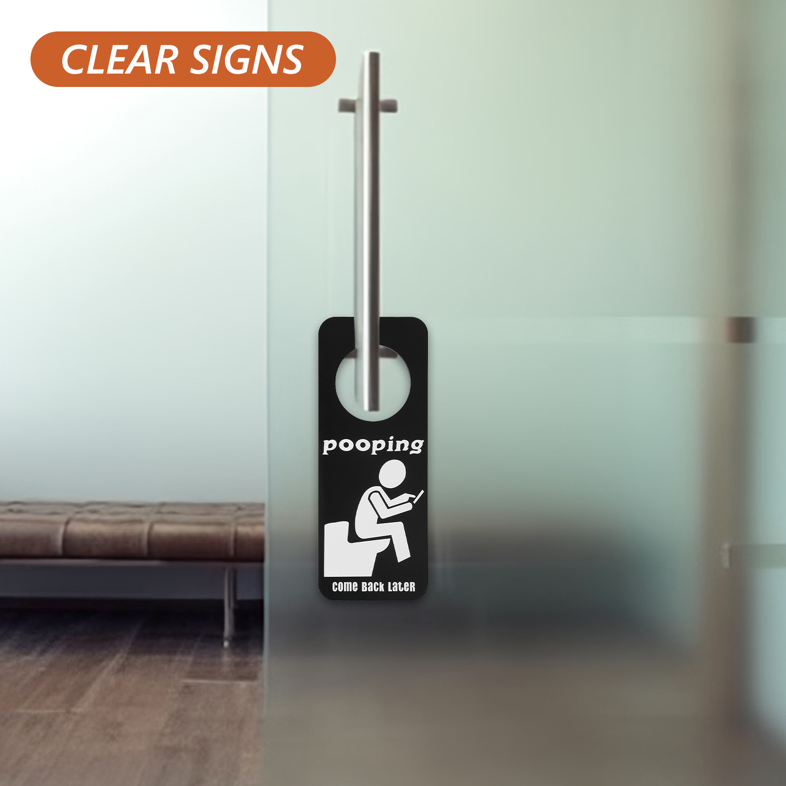 ป้ายแขวนประตูห้องน้ำแบบตลกไม่ซ - Home Bathroom Occupied Sign บทวิจารณ์และราคา