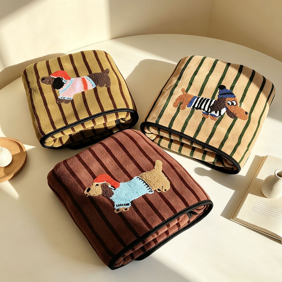 ผ้าขนหนูคอรัลฟลีซปักลายสุนัข 2 - Home Goods Bathroom Sets บทวิจารณ์และราคา